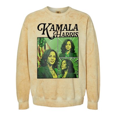 Kamala Harris 24 For The People Green Colorblast Crewneck Sweatshirt