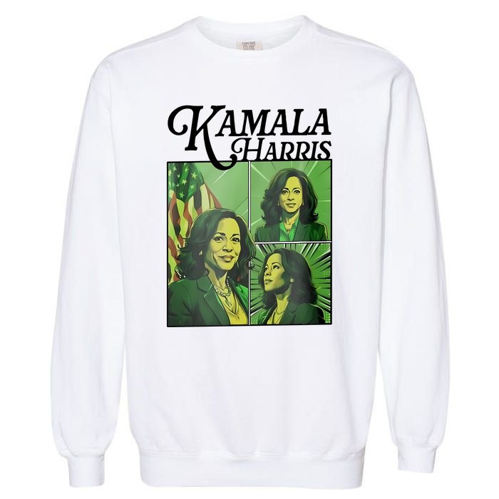 Kamala Harris 24 For The People Green Garment-Dyed Sweatshirt