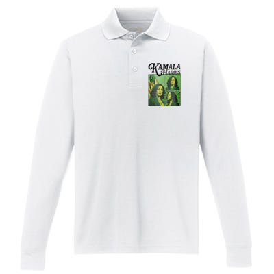 Kamala Harris 24 For The People Green Performance Long Sleeve Polo