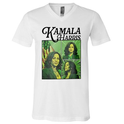 Kamala Harris 24 For The People Green V-Neck T-Shirt