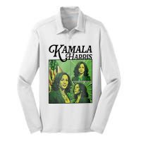 Kamala Harris 24 For The People Green Silk Touch Performance Long Sleeve Polo