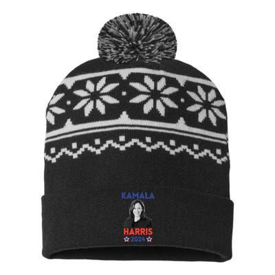 Kamala Harris 2024 T Kamala For President Democrat Gift USA-Made Snowflake Beanie