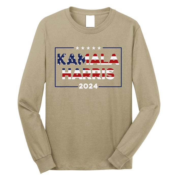 Kamala Harris 2024 Us Flag Vintage Election President 2024 Long Sleeve Shirt