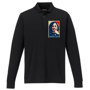 Kamala Harris 2024 For President Campaign Performance Long Sleeve Polo