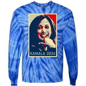 Kamala Harris 2024 For President Campaign Tie-Dye Long Sleeve Shirt