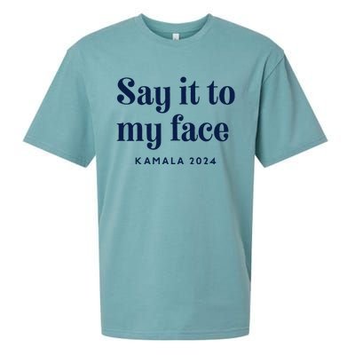 Kamala Harris 2024 Say It To My Face Debate Me Sueded Cloud Jersey T-Shirt