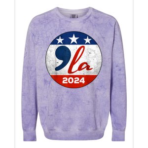 Kamala Harris 2024 For President Comma La Retro Style Colorblast Crewneck Sweatshirt