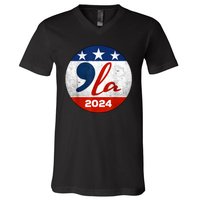 Kamala Harris 2024 For President Comma La Retro Style V-Neck T-Shirt