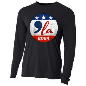 Kamala Harris 2024 For President Comma La Retro Style Cooling Performance Long Sleeve Crew