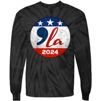 Kamala Harris 2024 For President Comma La Retro Style Tie-Dye Long Sleeve Shirt