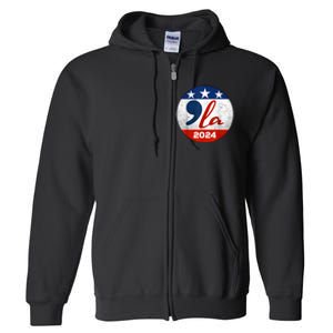 Kamala Harris 2024 For President Comma La Retro Style Full Zip Hoodie