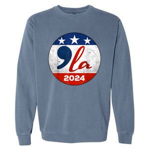 Kamala Harris 2024 For President Comma La Retro Style Garment-Dyed Sweatshirt