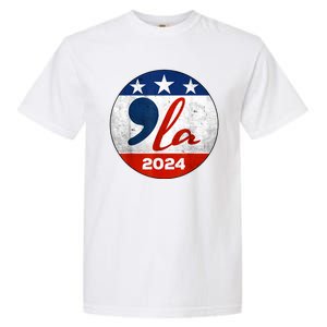 Kamala Harris 2024 For President Comma La Retro Style Garment-Dyed Heavyweight T-Shirt