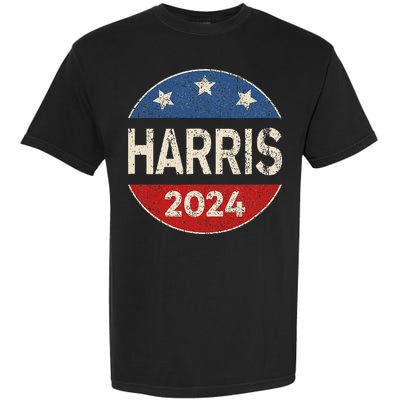 Kamala Harris 2024 For President Button Election Garment-Dyed Heavyweight T-Shirt
