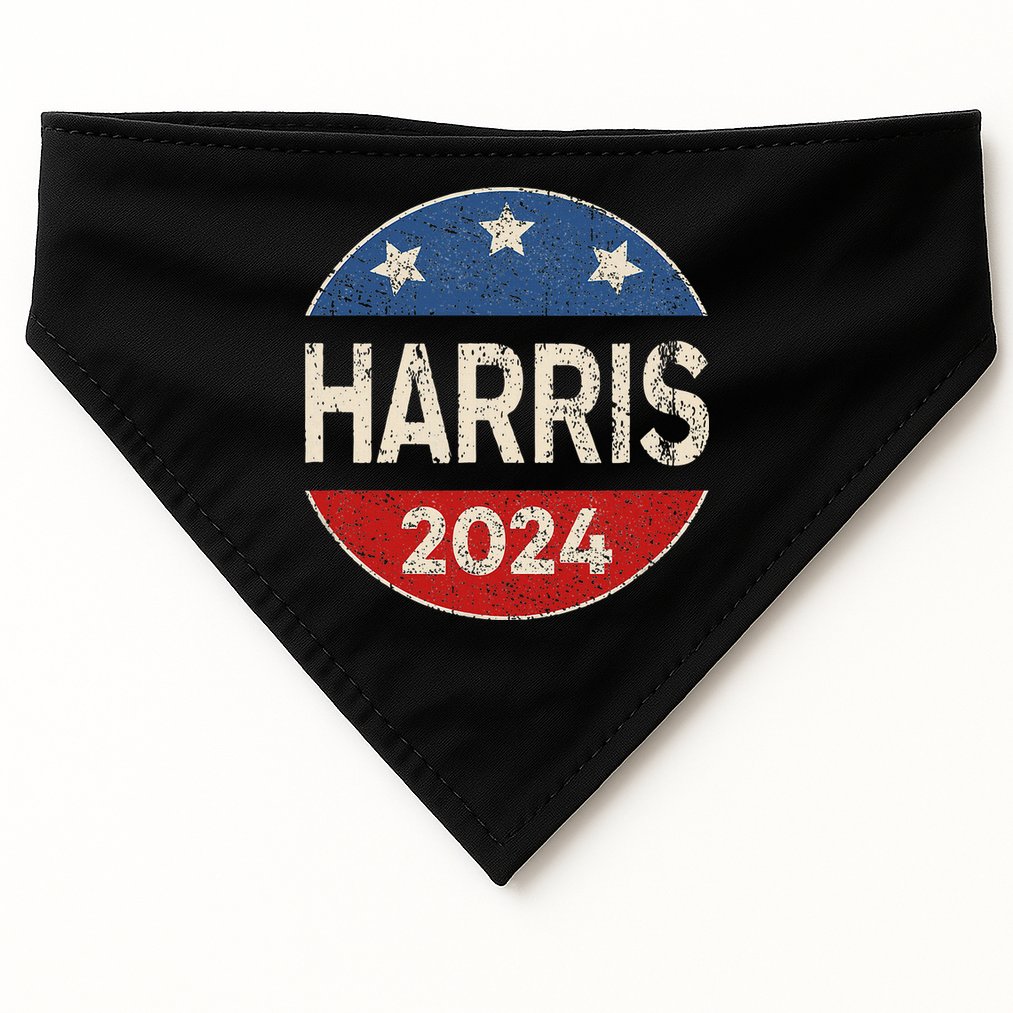 Kamala Harris 2024 For President Button Election USA-Made Doggie Bandana