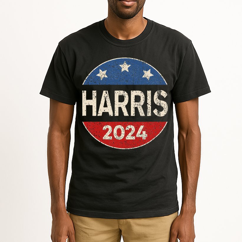 Kamala Harris 2024 For President Button Election Tall T-Shirt