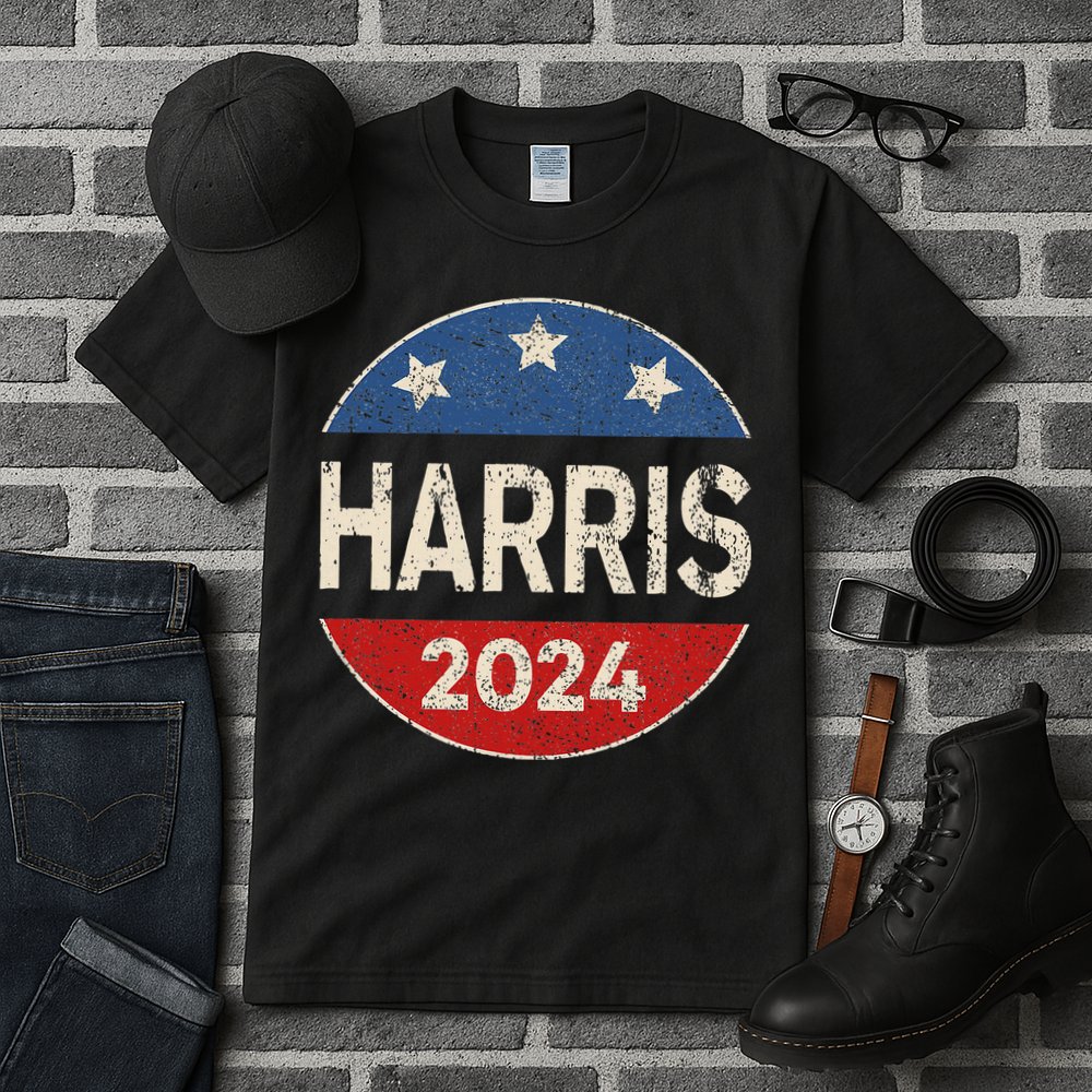 Kamala Harris 2024 For President Button Election Tall T-Shirt