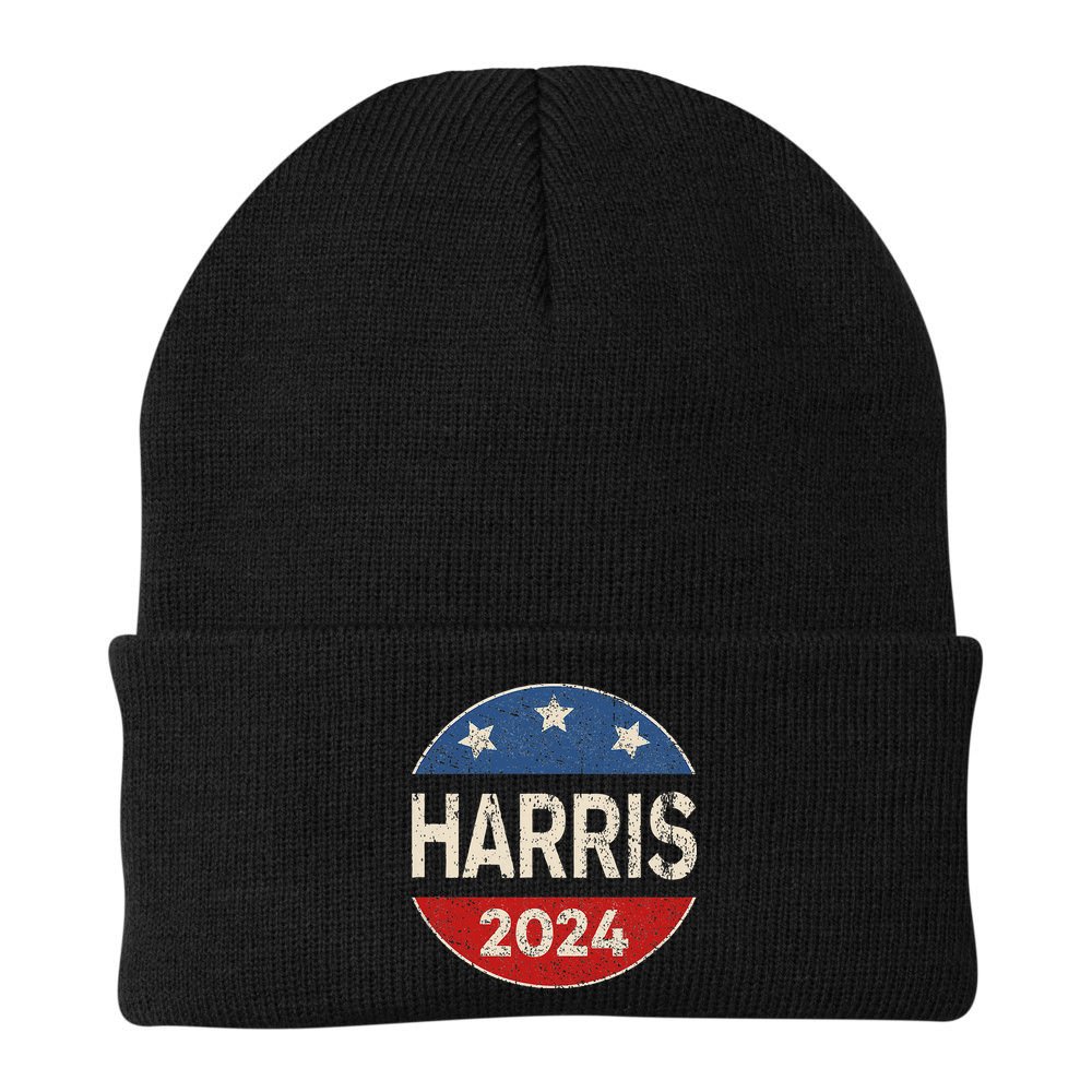 Kamala Harris 2024 For President Button Election Beanie