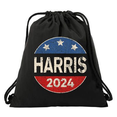 Kamala Harris 2024 For President Button Election Drawstring Bag