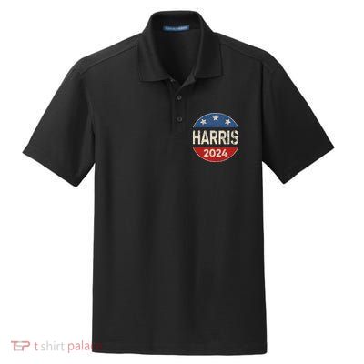 Kamala Harris 2024 For President Button Election Dry Zone Grid Polo