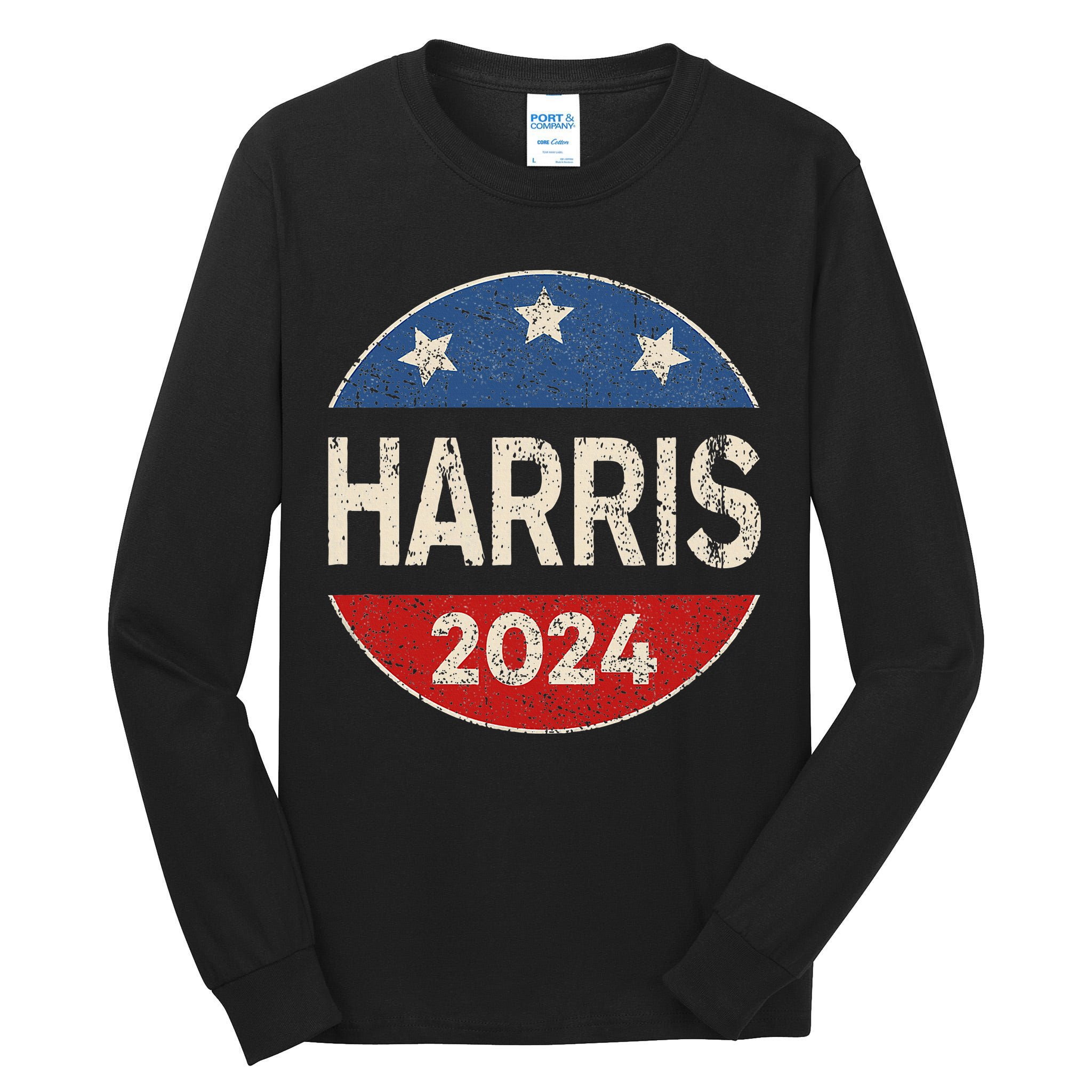 Kamala Harris 2024 For President Button Election Tall Long Sleeve T-Shirt