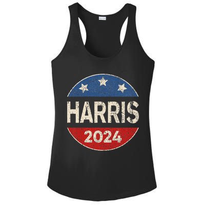 Kamala Harris 2024 For President Button Election Ladies PosiCharge Competitor Racerback Tank
