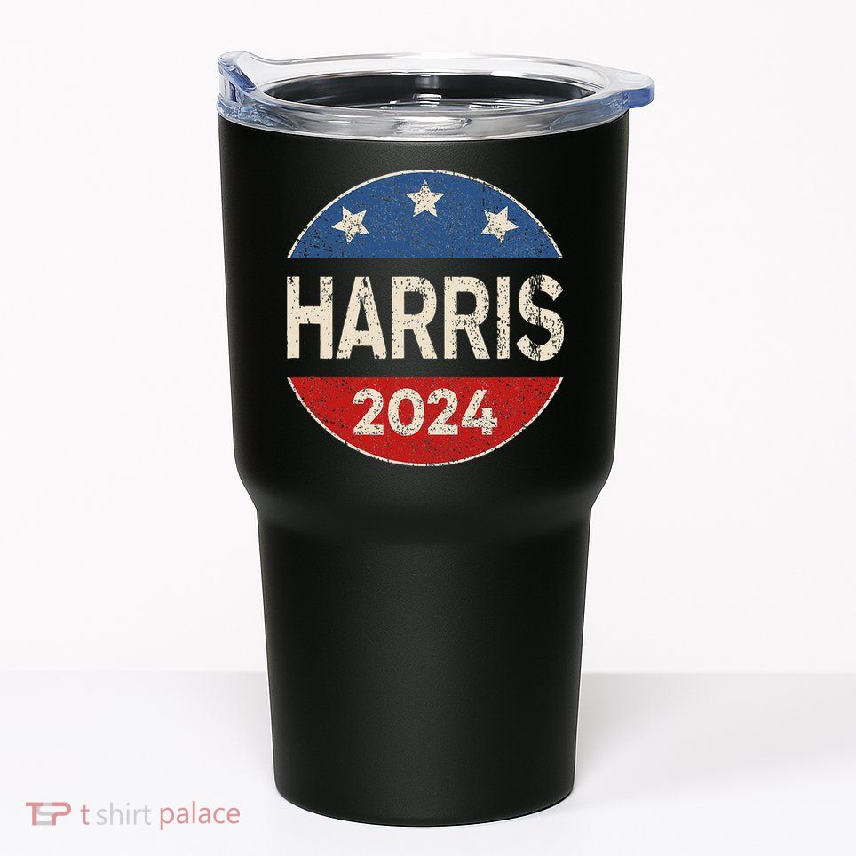 Kamala Harris 2024 For President Button Election Tumbler
