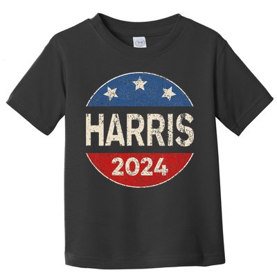 Kamala Harris 2024 For President Button Election Toddler T-Shirt