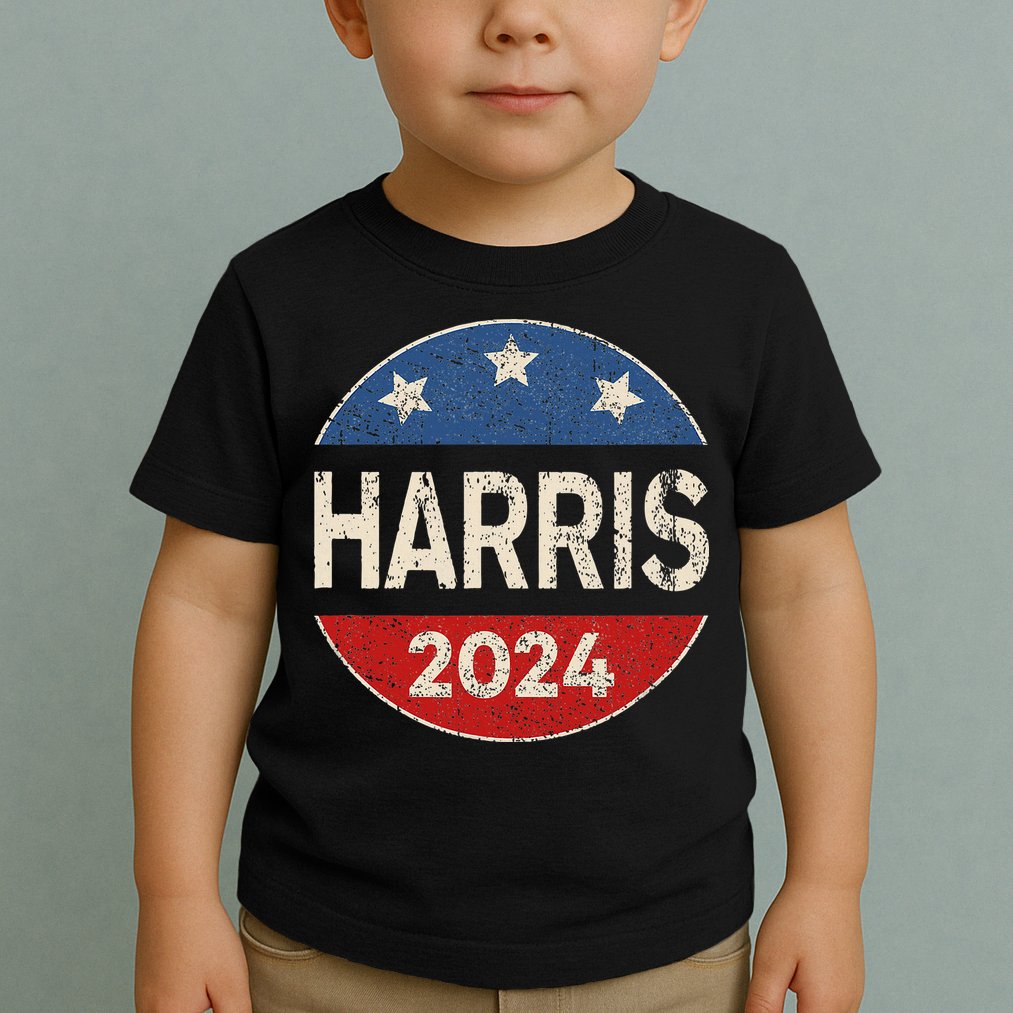 Kamala Harris 2024 For President Button Election Toddler T-Shirt