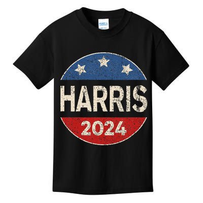 Kamala Harris 2024 For President Button Election Kids T-Shirt
