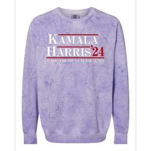 Kamala Harris 2024 Make America Laugh Again Colorblast Crewneck Sweatshirt