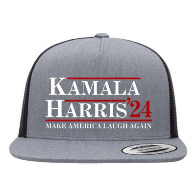 Kamala Harris 2024 Make America Laugh Again Flat Bill Trucker Hat