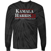 Kamala Harris 2024 Make America Laugh Again Tie-Dye Long Sleeve Shirt