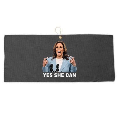 Kamala Harris 2024 President Election Kamala Yes She Can Large Microfiber Waffle Golf Towel