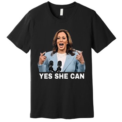 Kamala Harris 2024 President Election Kamala Yes She Can Premium T-Shirt