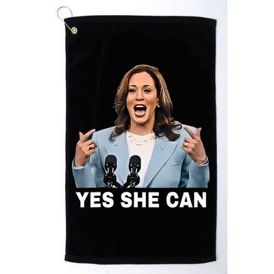 Kamala Harris 2024 President Election Kamala Yes She Can Platinum Collection Golf Towel