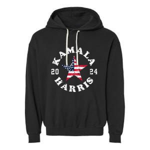 Kamala Harris 2024 President American Flag Vote Kamala Garment-Dyed Fleece Hoodie