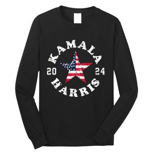 Kamala Harris 2024 President American Flag Vote Kamala Long Sleeve Shirt