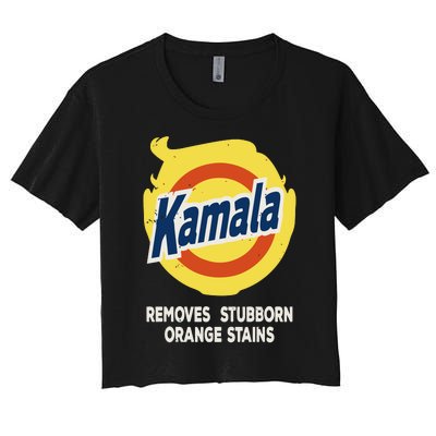 Kamala Harris 2024 Removes Stubborn Orange Stains Humorous Women's Crop Top Tee