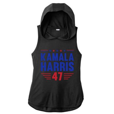 Kamala Harris 2024 Madam President Kamala Harris 47 Ladies PosiCharge Tri-Blend Wicking Draft Hoodie Tank