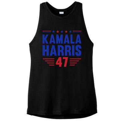 Kamala Harris 2024 Madam President Kamala Harris 47 Ladies PosiCharge Tri-Blend Wicking Tank