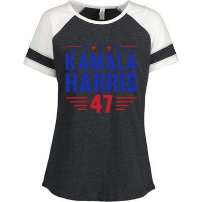 Kamala Harris 2024 Madam President Kamala Harris 47 Enza Ladies Jersey Colorblock Tee