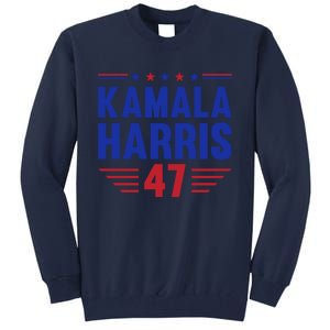 Kamala Harris 2024 Madam President Kamala Harris 47 Tall Sweatshirt