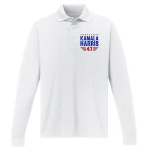 Kamala Harris 2024 Madam President Kamala Harris 47 Performance Long Sleeve Polo