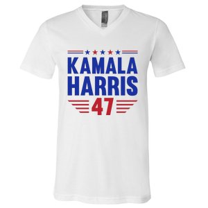 Kamala Harris 2024 Madam President Kamala Harris 47 V-Neck T-Shirt