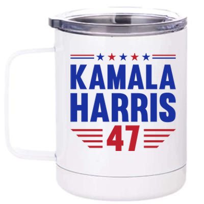 Kamala Harris 2024 Madam President Kamala Harris 47 12 oz Stainless Steel Tumbler Cup