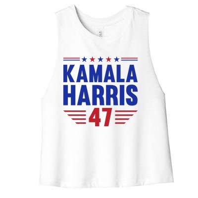 Kamala Harris 2024 Madam President Kamala Harris 47 Women's Racerback Cropped Tank