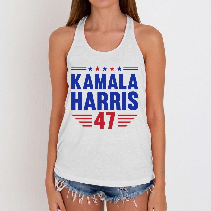 Kamala Harris 2024 Madam President Kamala Harris 47 Women's Knotted Racerback Tank