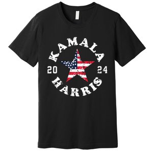 Kamala Harris 2024 President American Flag Vote Kamala Premium T-Shirt