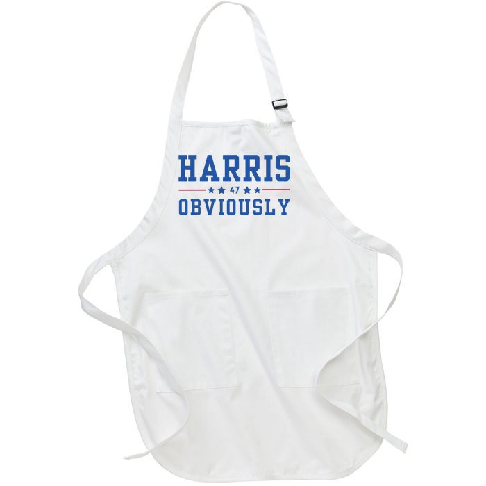 Kamala Harris 2024 Obviously Full-Length Apron With Pockets